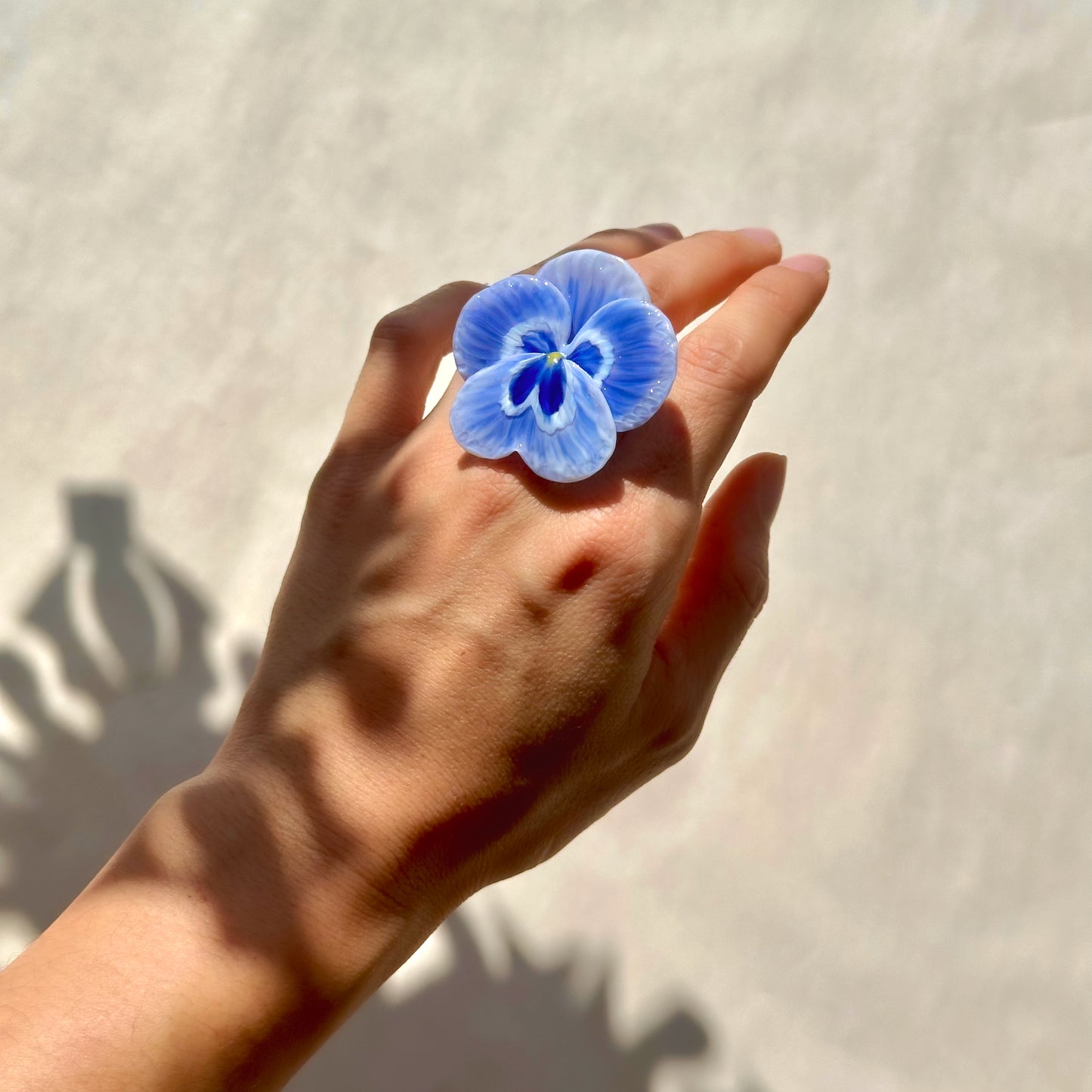 Blue Pansy Ring