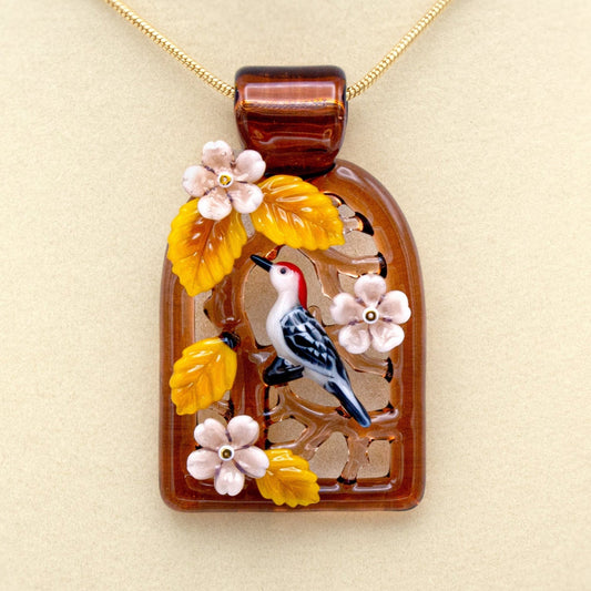 Autumn Red-Bellied Woodpecker Pendant