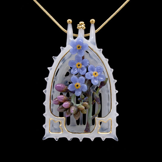 Forget-Me-Not Reliquary Pendant