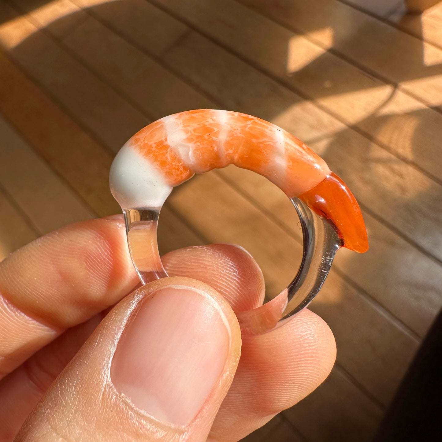 Custom Glass Shrimp Ring